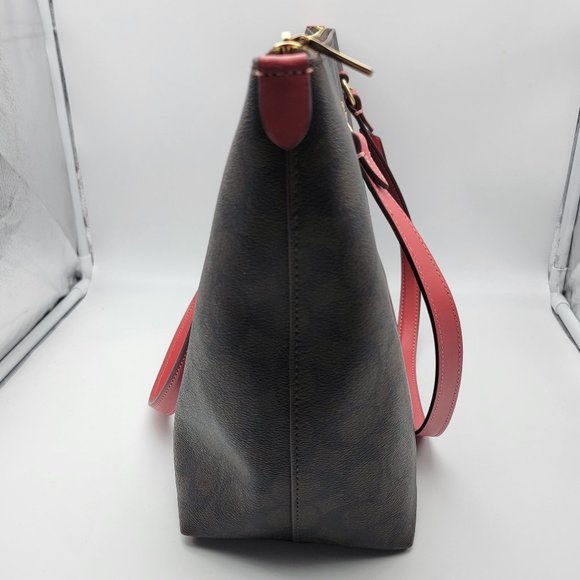 Coach Gallery Tote in Signature Canvas 79609 Brown Watermelon - Picture 4 of 8